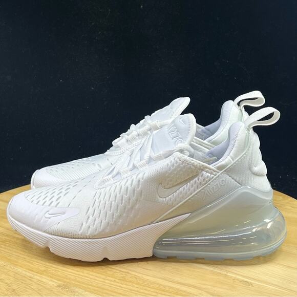 Nike Air Max 270 GS White Metallic Silver Shoes Sz 5.5Y NEW 943345-103 (7 Wmns) - Picture 7 of 9